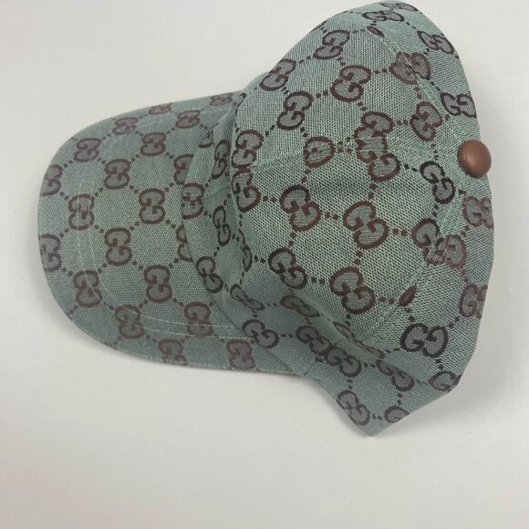 Gucci Green and Brown Monogram Hat - Picture 2 of 8